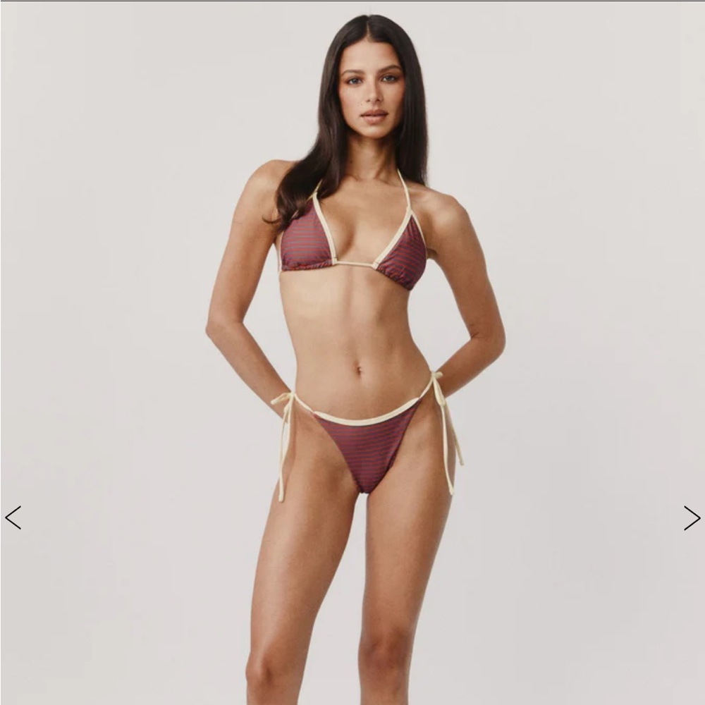 Juni Bikini Bottom ,Top and  Bailey shorts Red Stripe